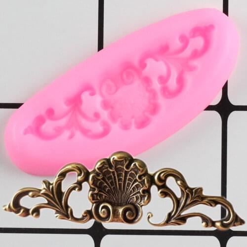 Scroll Relief Silicone Mold Shell Cake Border Fondant Molds DIY Cake Decorating Tool Cupcake Candy Clay Chocolate Gumpaste Mould