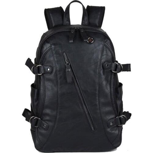 Faux-leather Fashion Backpack Mens Backpack School Backpack Travel Backpack bag bookbag school bag Black Brown