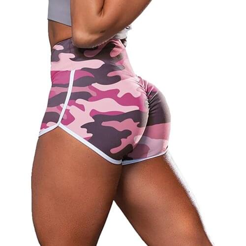 Women Shorts For Yoga Sport Tie Dye High Waist Fitness Camouflage Hip Shorts Low Skinny Ladies Women Short Pants