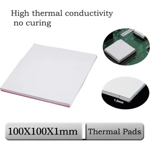 1pcs Gdstime 100mm x 100mm x 1mm 0.1cm Thickness White Thermal Conductive Silicone Pad