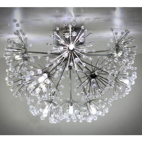Modern creative Crystal Lustres ceiling lamp LED American lamp bedroom character art remote control Art Deco Dandelion lighting