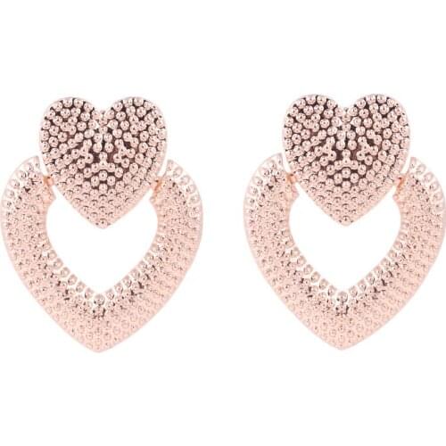 TODOX Korean New Fashion Jewelry Zinc Alloy Earrings For Women HEART Geometric Dazzle Round Elegant Female for wedding party