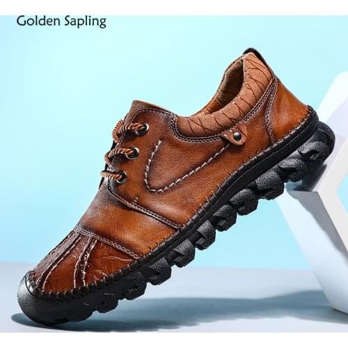 Golden Sapling Classics Mens Loafers Fashion Casual Shoes Breathable Summer Driving Shoe Daily Leisure Platform Men Retro Flats