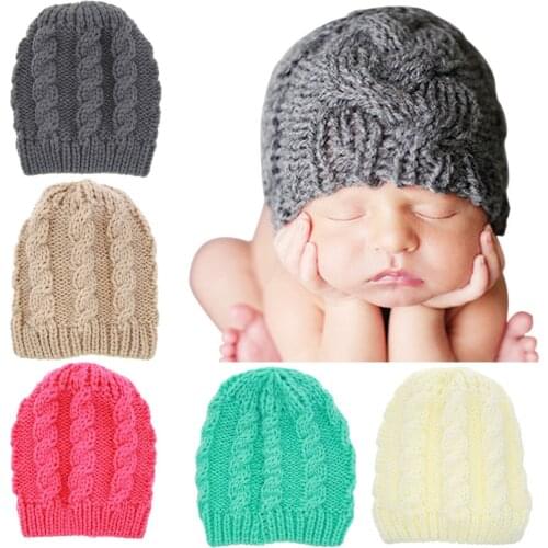 Yundfly Kawaii Newborn Knitted Hat Baby Girls Warm Knitting Hat Children Hair Accessories Gift