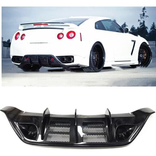 For Nissan Skyline GTR GT-R R35 2008-2011 Rear Diffuser Lip Carbon Fiber Pre-Facelift Lower Exhaust Middle Bumper Guard Plate