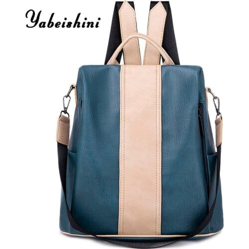 Women Leisure backpack Large-capacity PU Leather Backpack Backpacks For Teenage Girls Female School Shoulder Bag Backpack