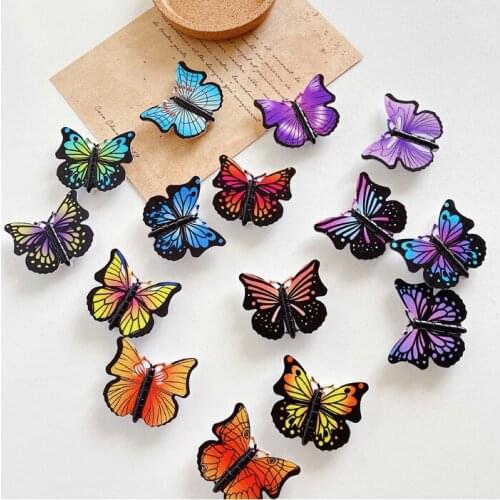 1pcs Color Pattern butterfly mobile phone holder folding stretch bracket DIY rotating phone finger ring holder with sticker