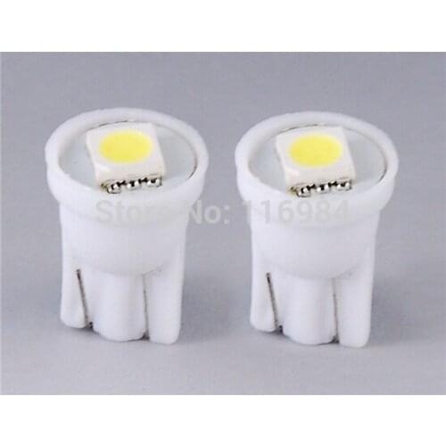 10pcs X White 12V T10 1SMD 198 164 2825 W5W 192 Wedge Interior Map LED Light Bulb