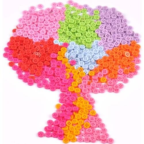 100Pcs Colorful Resin Buttons For Baby Kids Clothes 4 Holes Sewing Scrapbooking Craft Garment DIY Apparel Accessories 9mm