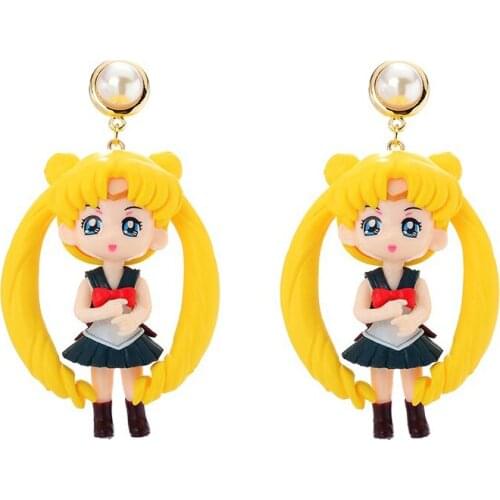 4 Colors Hot Sale Cute Doll Drop Earrings For Women Girls Ear Bijoux dolls Accessories Earrings Fashion Women Popular Jewelry