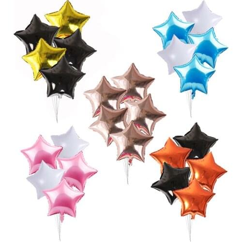 5Pcs 18inch Gold Silver Foil Star Balloon Wedding Balloons Decoration Baby Shower Childrens Kids Birthday Party Balloons Globos