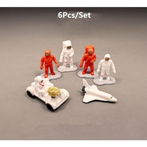 6Pcs/Set Model Sand Table Figures Toys Astronaut Rover Spaceship Model Model