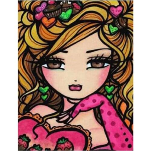 5D DIY Big Eyes Girl Diamond Painting Cartoon Full Square / Round Embroidery Picture Rhinestone Mosaic Home Decor Sale FC538