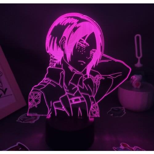 Attack on Titan Captain Anime Figure Ymir 3D Led RGB Neon Night Lights Birthday Gifts Lava Lamp Manga Bedroom Table Decoration