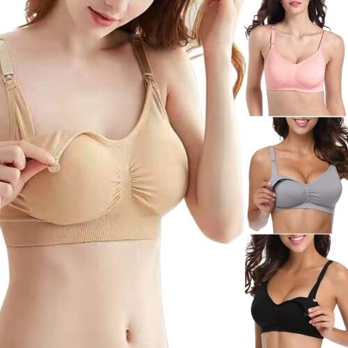 Maternity Nursing Bras for Pregnant Women Clothing Cotton Breastfeeding Open Button Push Up Bra Sleep Underwear