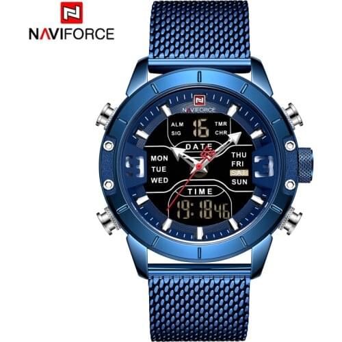 NAVIFORCE Top Luxury Brand Men Watch Big Dial Sport Watches Mens Chronograph Quartz Wristwatch Date Male Clock Relogio Masculino