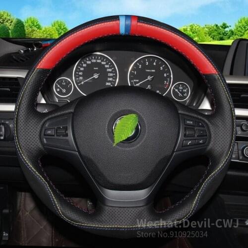 Steering wheel cover for BMW 1 3 5 7 series new X1 X3 X4 hand-stitched wear-resistant comfortable suede cover car accessories