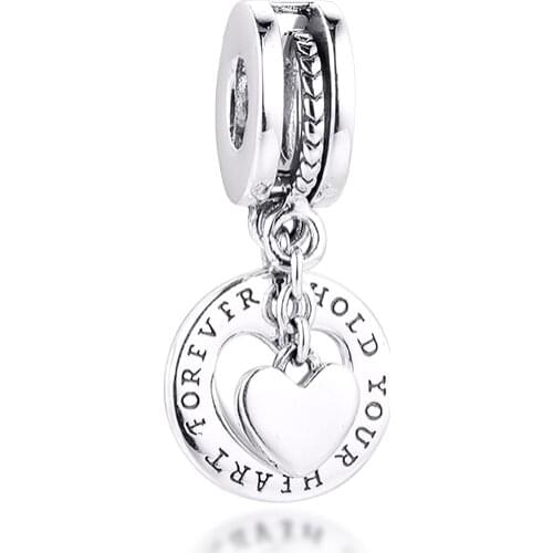 CKK Fit Pandora Bracelets Hold Your Heart Split Charms Silver 925 Original Beads for Jewelry Making Sterling Silver Berloque