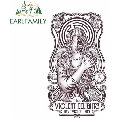 EARLFAMILY 13cm x 7.7cm for Violent Delights Vinyl Decal Laptop Motorcycle Helmet VAN RV Windshield Scratch-proof Car Stickers