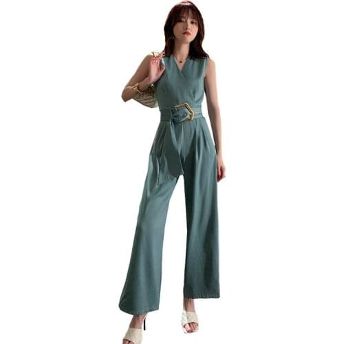Elegant Bodycon Bodysuit Modis Jumpsuits Body Femme Clothes Vintage Green Casual Spaghetti Strap Sleeveless Street Woman Rompers