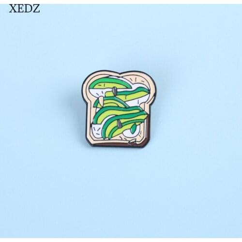 XEDZ Delicious Lime Bread Toast Enamel Brooch Chocolate Vegetable Toast Food Badge Backpack Jewelry Gift