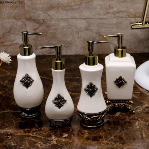 European-style Ceramic High-end Hand Sanitizer Bottle Creative Bathroom Shower Gel Shampoo Bottle Bathroom Ornaments Accessories