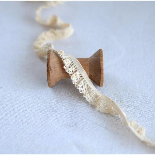 Hot ! 5 Meters 13mm High Quality African Lace Trim Crocheted Cotton Lace Ribbon Free Shipping