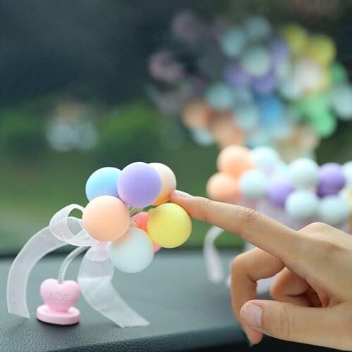 Lovely Lucky balloon Car Ornament Creative Decoration Car Dashboard Toys With Helmet And Chain Funny Auto Accessories