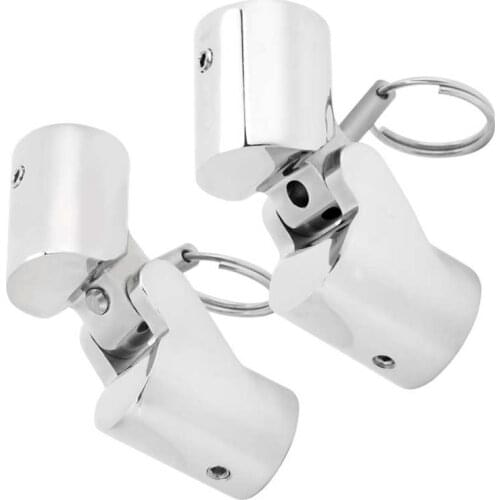 Marine Stainless Steel Folding Swivel Coupling Tube Pipe Connector Boat Deck Hinge Mount Connector Boat Hardware Fitting