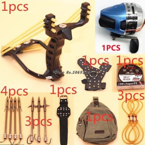 Powerful Slingshot Set Fishing Slingshot Professional Arrow Hunting Slingshot Catapult Outdoor Shooting Catapult with Coils Tool