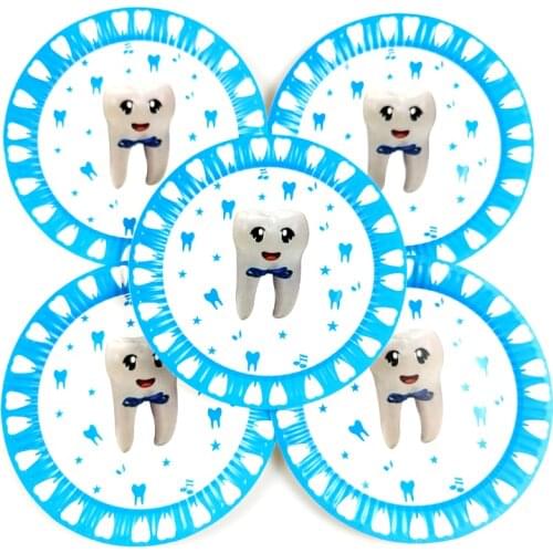 Happy Birthday Events Party Tableware Supplies Baby Shower Decoration Tooth Theme Plates Kids Boys Favors Dishes 10pcs/lot