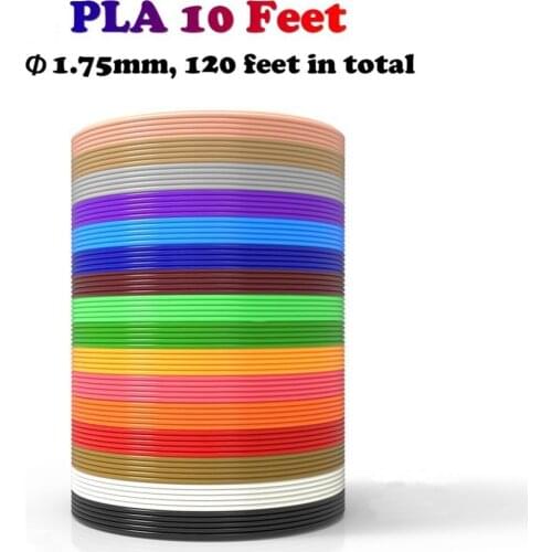3m x 12 colors 3D Printing Material 3D Pen Filament PLA 1.75mm Plastic Refill For 3D Impresora Drawing Printer Pen Pencil