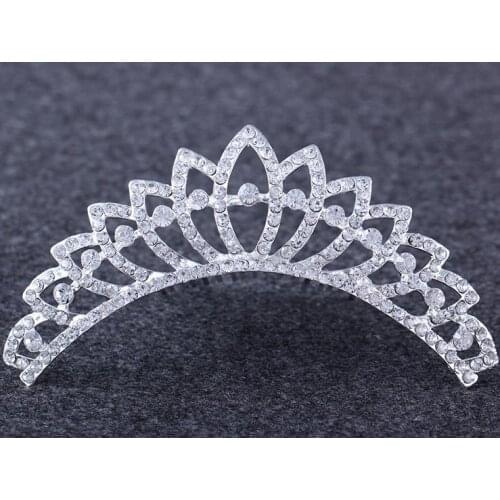 Party children girl cosplay queen crowns fancy dress costume performance props rhinestone crystal comb crown Christmas gift