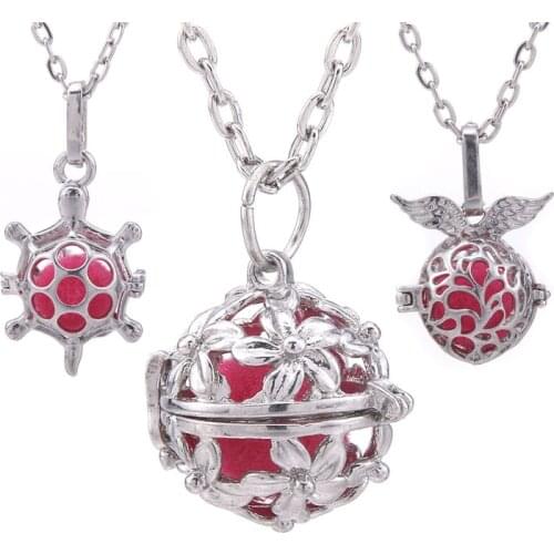 Aromatherapy Diffuser Necklace Pendant Jewelry Hollow Cage Box Diffuser Locket Pendants Perfume Essential Oil Jewelry For Women
