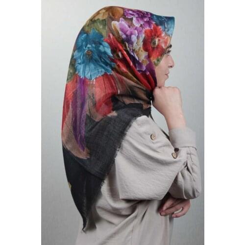 POLOİST SHİNE PATTERNED SILVERY LINEN SCARF-DESEN-22-RENK-04