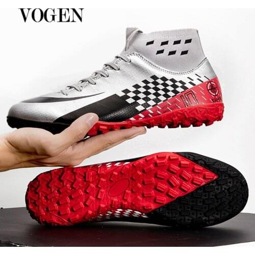 Professional Mens Black Competition High Ankle Turf Sole Indoor Cleats Football Boots Shoes Soccer Cleats Zapatos De Futbol