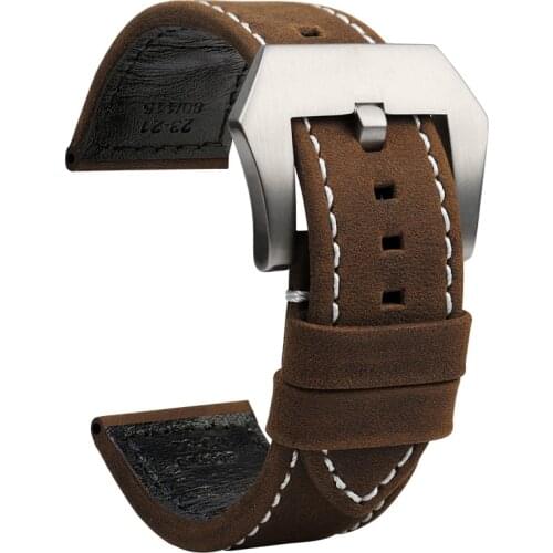 23mm High Quality Genuine Leather Watch Bands New Style Black Brown Cowhide Watch Strap for Zenith Pilot Men Bracelet
