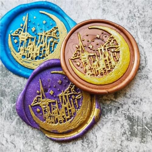 Fairytale moon castle Retro brass Stamp Antique Sealing Wax Stamps Wedding Invitations Wax Seal Stamp