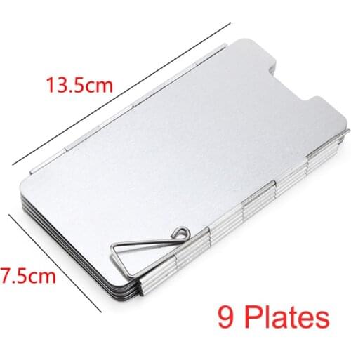 9 Plates Foldable Gas Stove Wind Shield Outdoor Camping Cooking Burner Windproof Screen Aluminium Alloy Picnic Stove Windshield