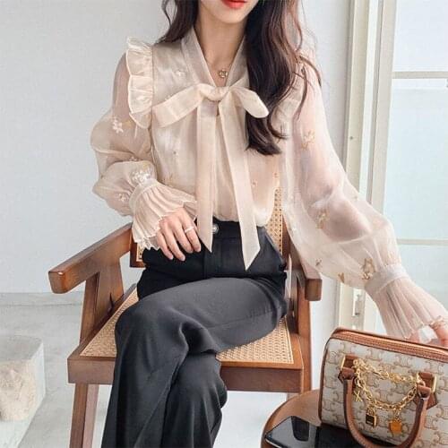 Блузки с бантом YGhan China At AliExpress