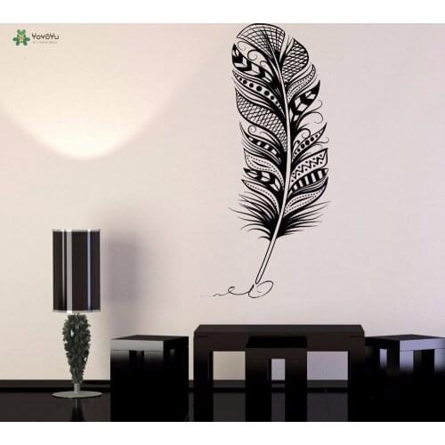 YOYOYU Vinyl Wall Decal Feather Pen Sophisticated Sophisticated Living Room Bedroom Home Decoration Stickers FD226