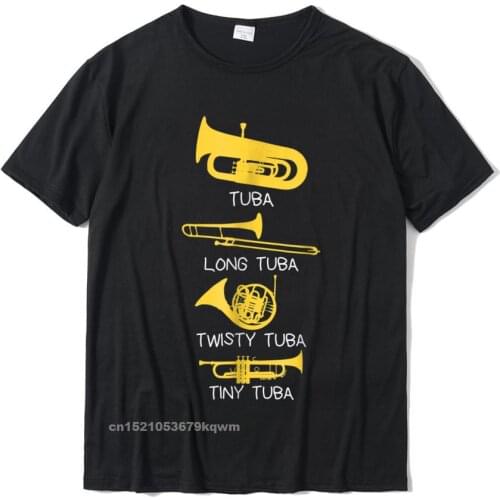 Funny Types Of Tubas Player T-Shirt Marching Band Jazz Tuba Classic Men Tops Tees Casual Top T-Shirts Cotton Printed On