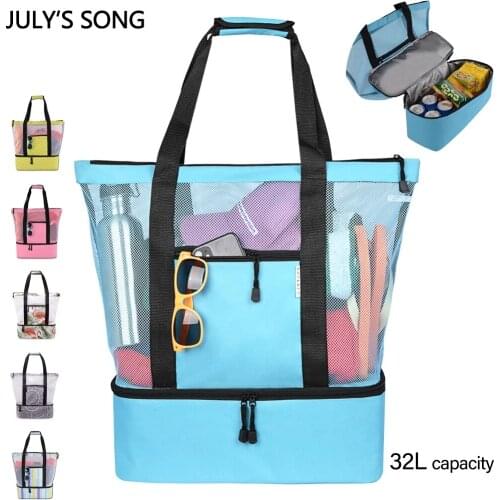 Women Summer Beach Bag Cooler Bags Waterproof Large Capacity Beach Tote Bag For Family Large Beach Totes