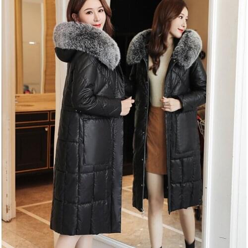 Womens Parkas Real Natural Fur Collar Coat Jacket Hooded Warm Hight Quality Female New Winter Collection 2019 New