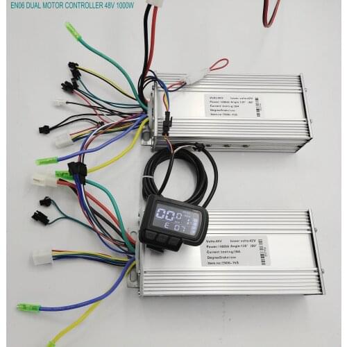 Dual motors driven LCD display EN06+2*BLDC controllers 24V36V48V60V400W-5000W for Electric scooter BIKE motorbike atv snowmobile
