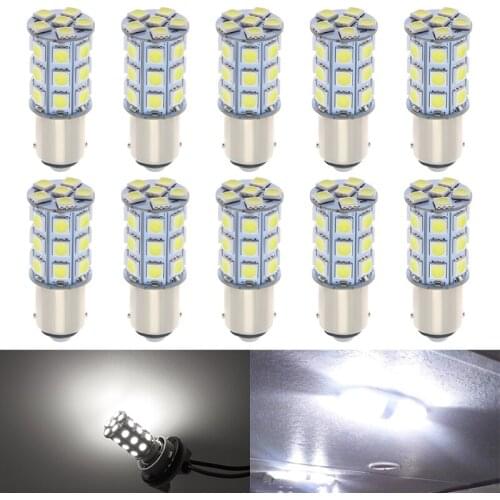10pcs 1156 BA15S P21W 1157 P21/5W BAY15S Car 1142 LED Lights 27SMD RV headlights Motorhome Car lights Car interior accessories