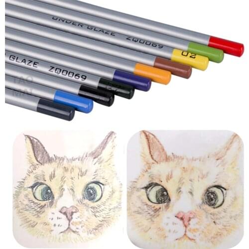 10pcs Ceramic Art Underglaze Colored Pencils DIY Handmade Ceramic Hand-painted Glaze Chalk Pottery Painting and Coloring Tools