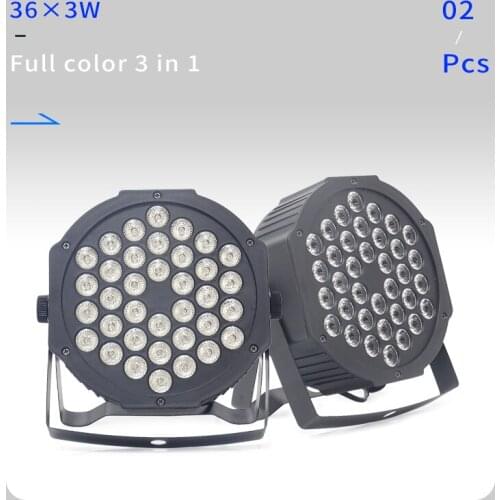 2pcs/lots LED Par light 36x3W 36w RGB Par Light With 3/6 Channels DMX512 Master Slave 36*3w Led Flat DJ Equipments Controller