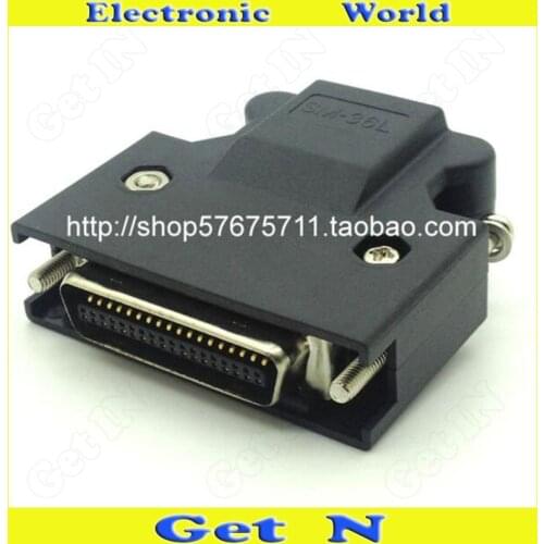 2pcsSCSI Connector CN36 Male Plastic Shell Screw Type 36P Male Plug Welding Gold SCSI Adapter