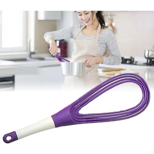 Collapsible 2-In-1 Balloon/Flat Whisk Manual Egg Beater Foldable Egg Frother for Blending Whisking Stirring Kitchen Use xqmg New